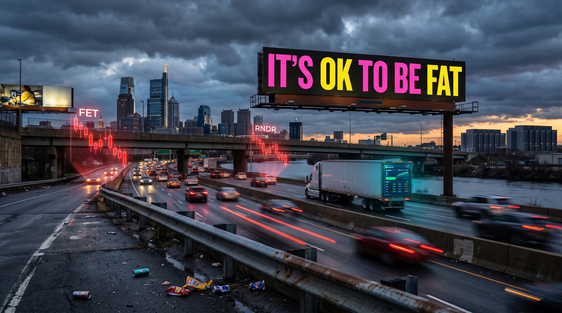 Anti-AI Billboard on I-95 Sparks 5% Selloff in FET, RNDR, AGIX