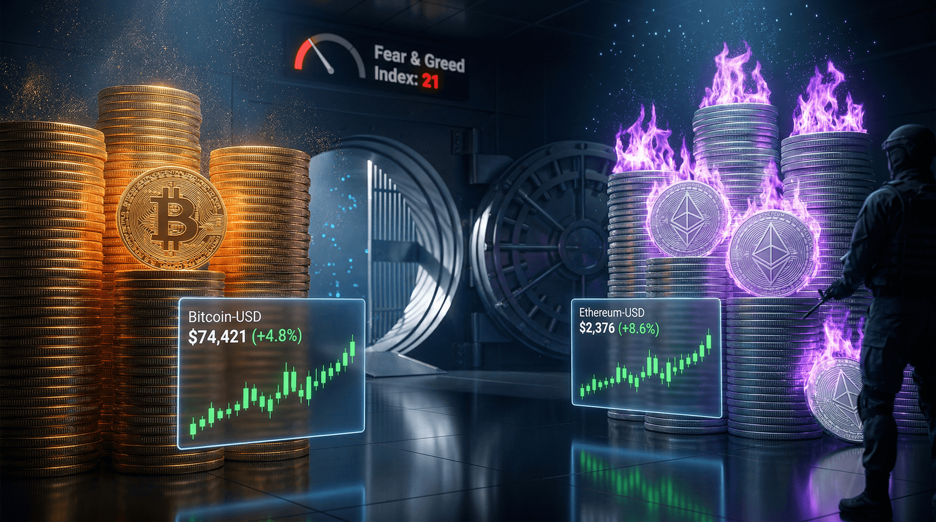 BTC vs ETH Hoarding: ETH Surges 8.6% to $2,376