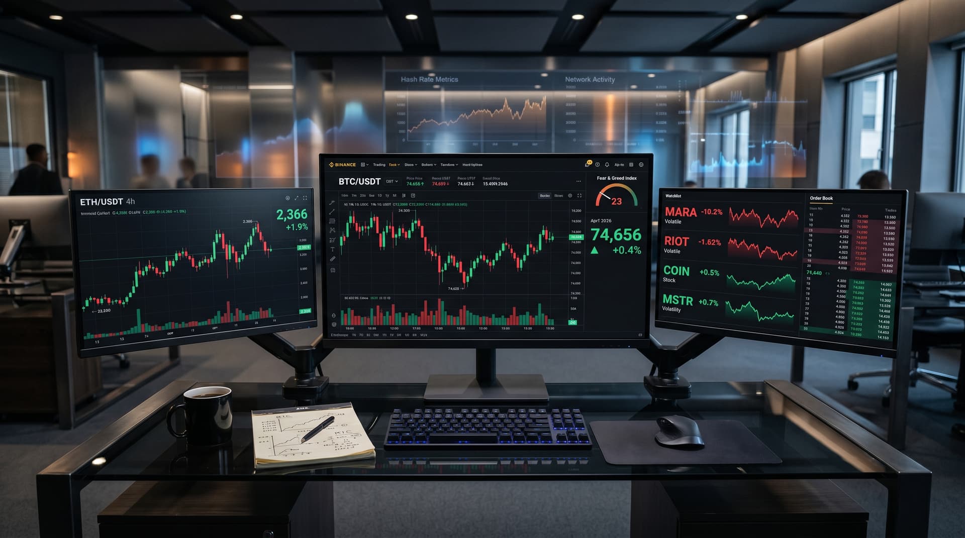 Promising Cryptocurrency Stocks: BTC Holds $74K as Fear Hits 23