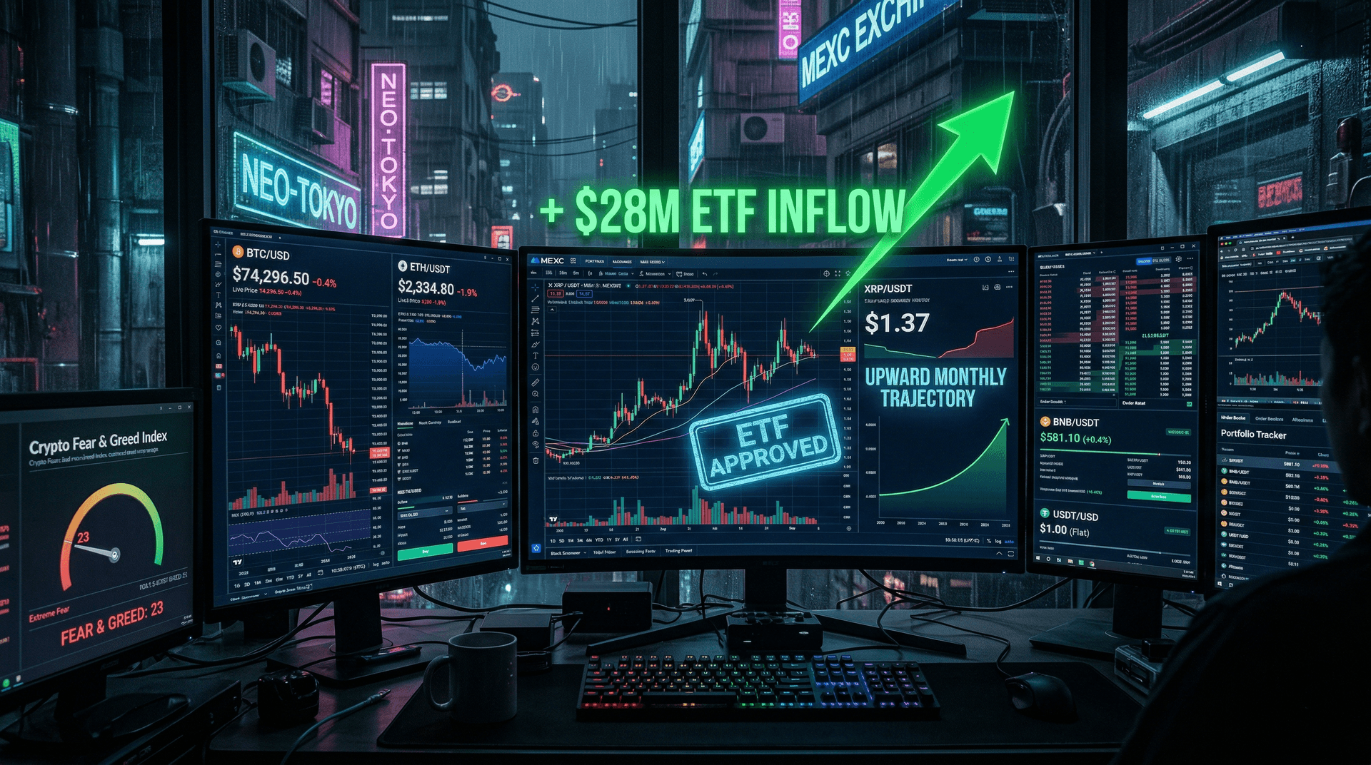 XRP ETF Inflows Hit $28M, Price at $1.37 on MEXC