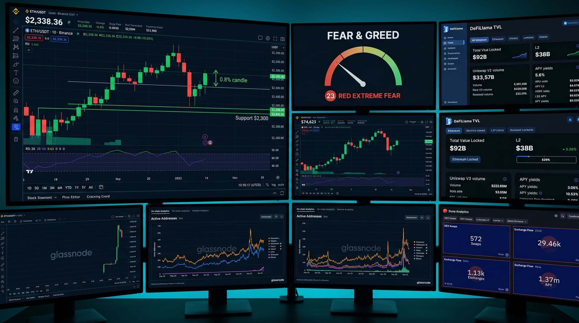 Ethereum Price Hits $2,338.36 on Binance ETH/USDT Amid Fear & Greed 23