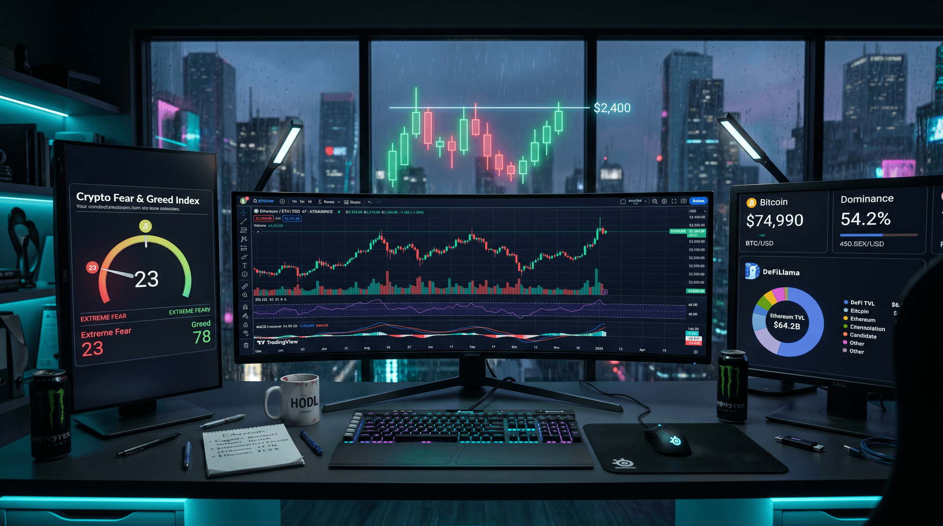 Ethereum Price at $2,354: 1.5% Gain as Fear & Greed Hits 23