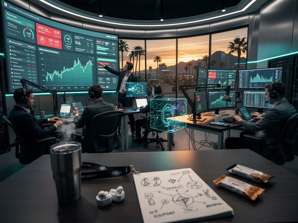 Cybersecurity analysts track crypto fraud, rug pulls, and phishing on trading floor monitors with BTC charts