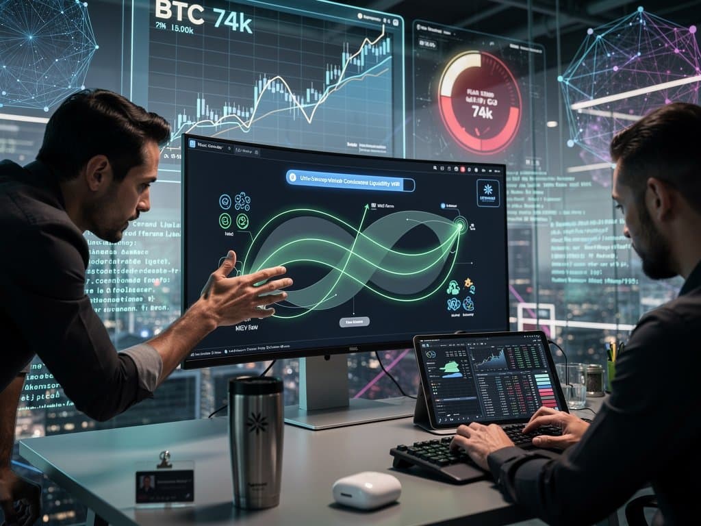 Browser Excalidraw diagram of DeFi liquidity pools and MEV flows with Gemma AI prompt, crypto charts, secure sandbox theme